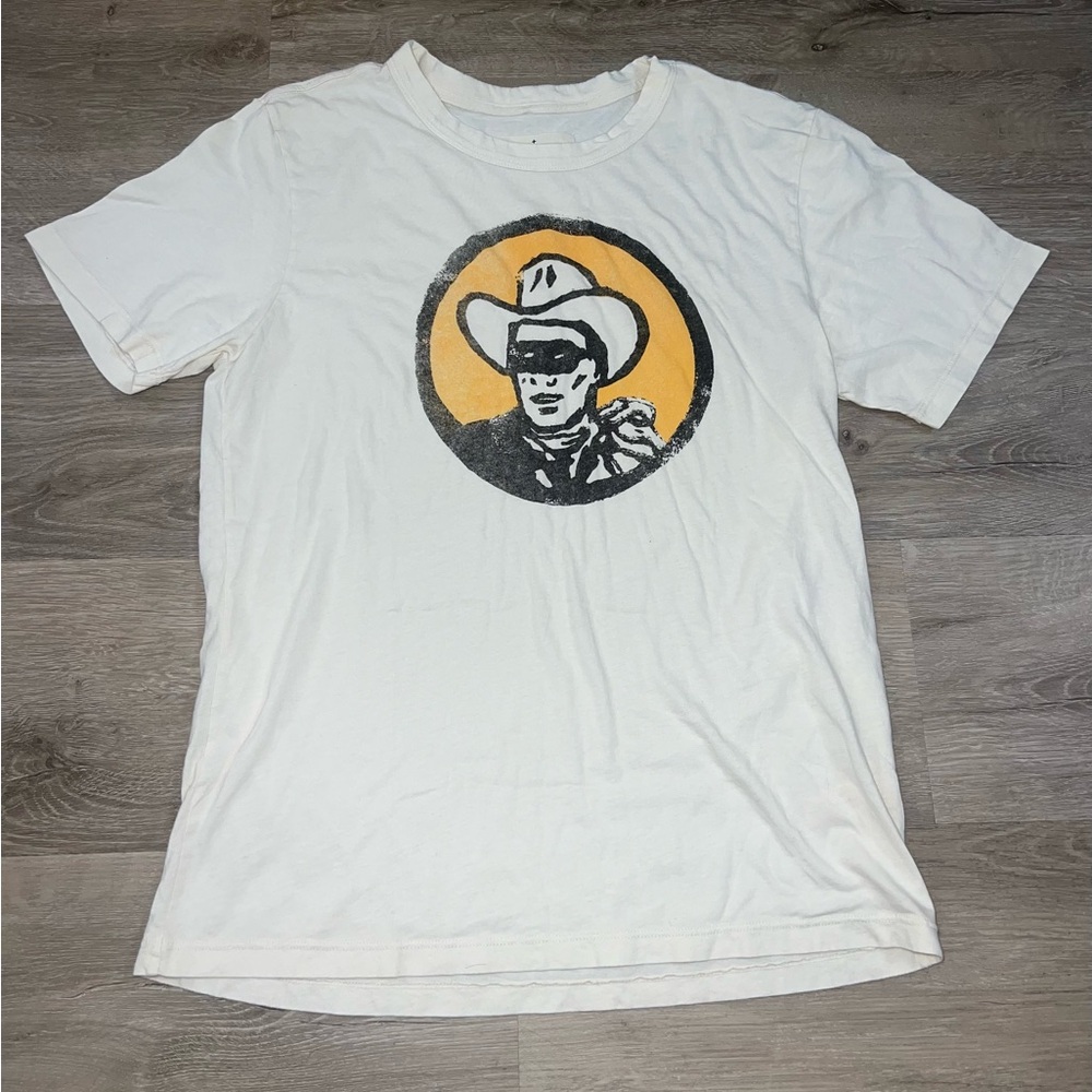 imogene + willie White Tee with Cowboy Graphic